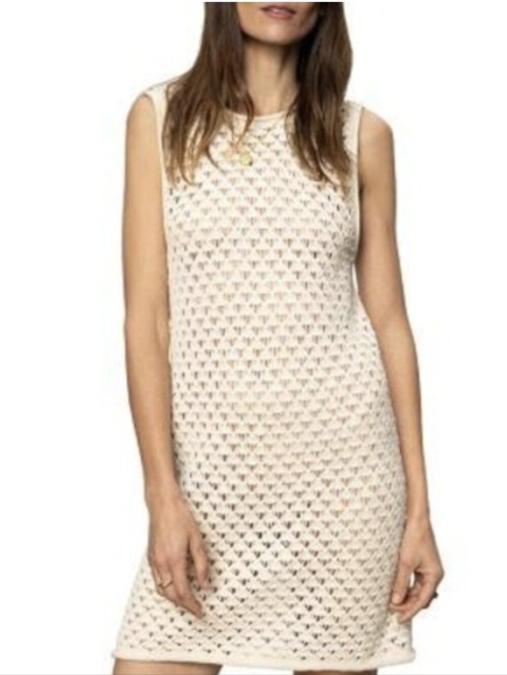 Sanctuary Cream Crochet Mini Shift Dress